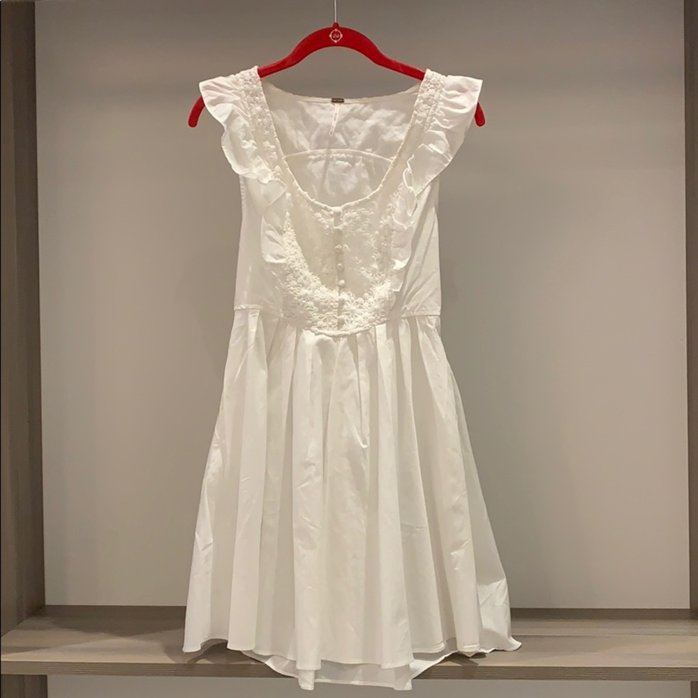 Free People White Cotton Button Dress Size XS